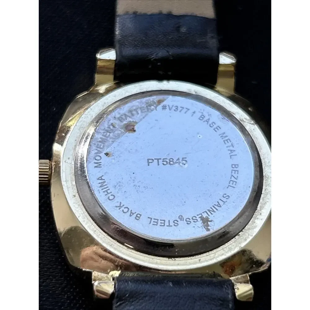 Gold Tone Black Band Women’s Quartz Watch
